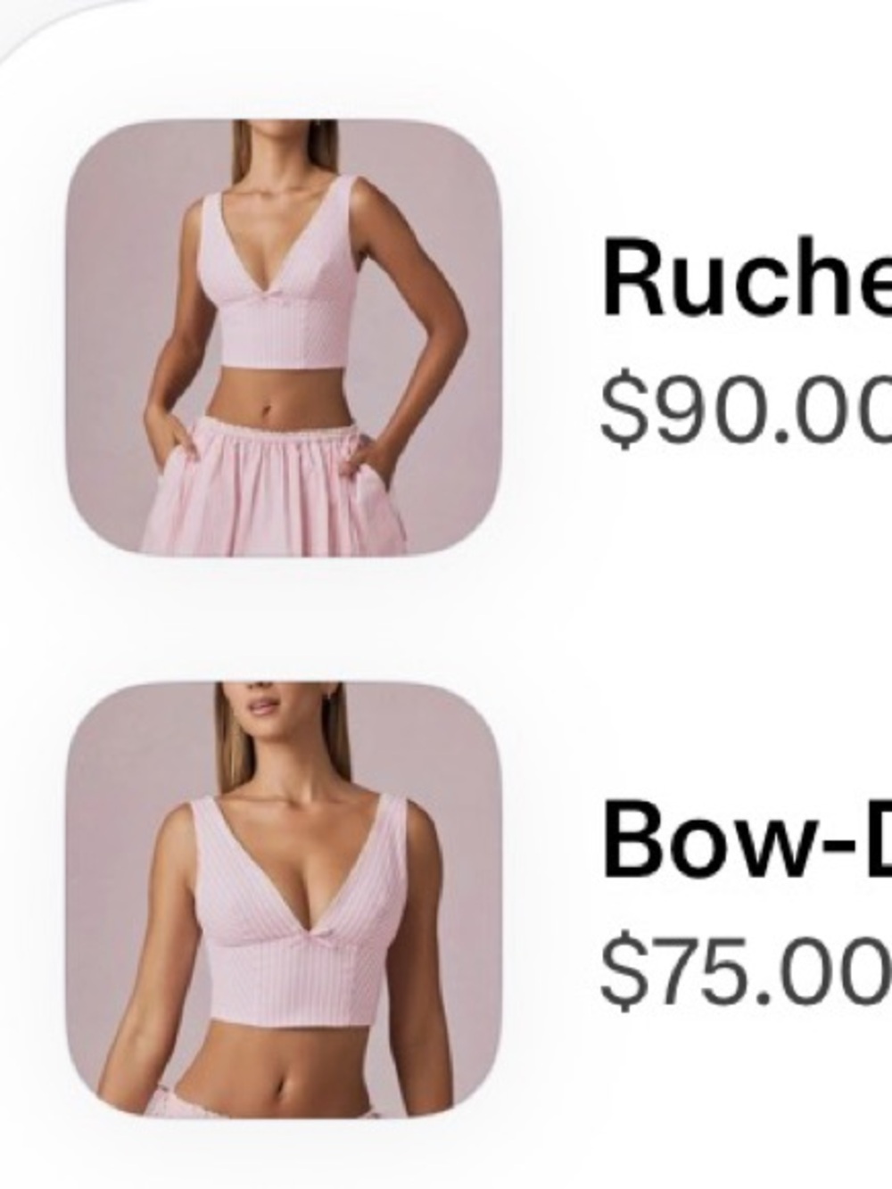 Oh Polly Pink striped skirt and crop top set